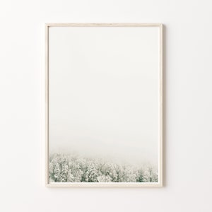 Winter Scene with snowy trees Art Print Digital Download
