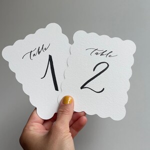Wedding Wavy Table Numbers Handwritten - Etsy
