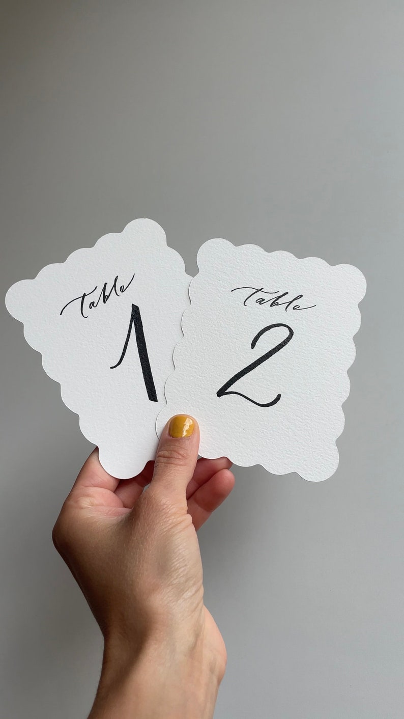 Wedding Wavy Table Numbers Handwritten - Etsy