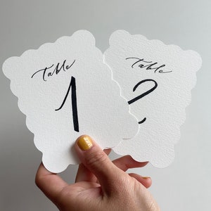 Wedding Wavy Table Numbers Handwritten - Etsy