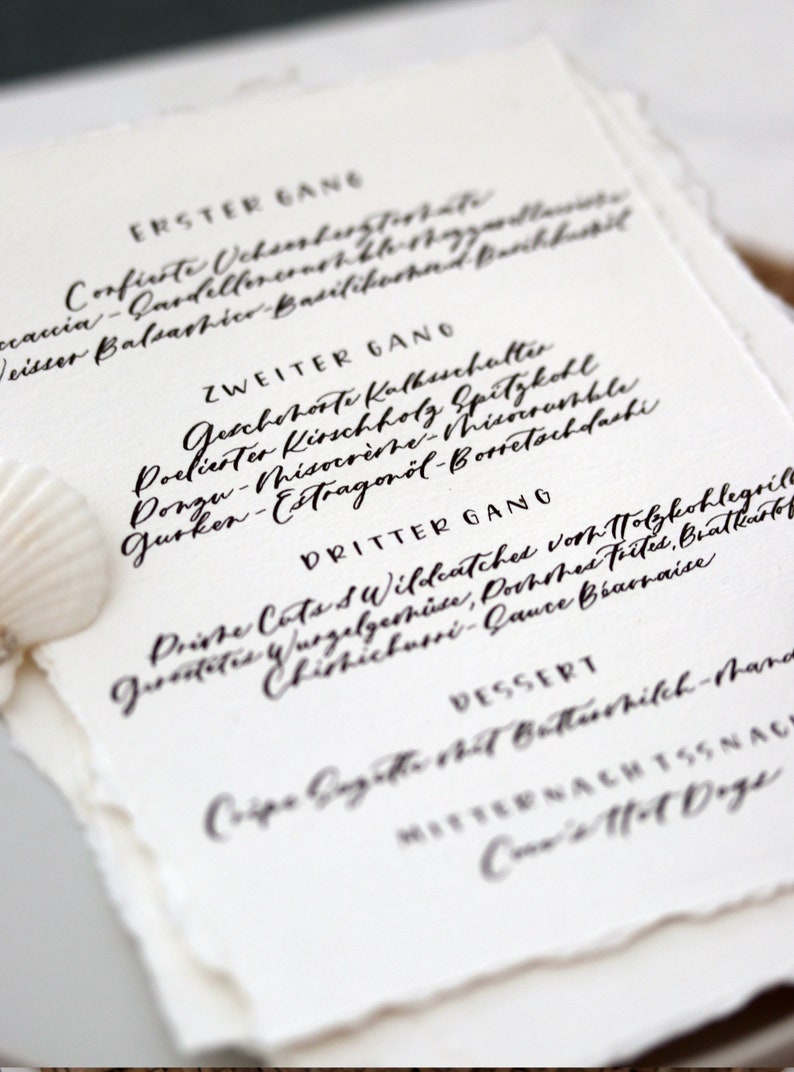 Wedding Menu Hand Written Custom Wedding Calligraphy - Etsy
