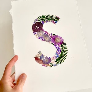 Fiori pressati lettere dell'alfabeto personalizzate