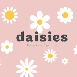 Daisy Flower Cliparts Bundle für Cricut SVG PNG EPS Dateien