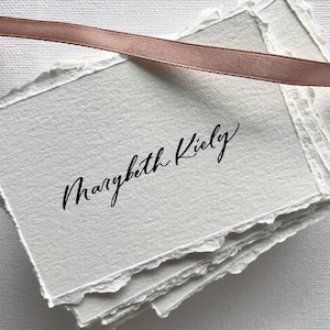 Double names wedding deckled place cards