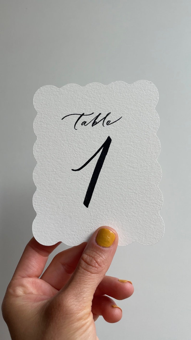 Wedding Wavy Table Numbers Handwritten - Etsy