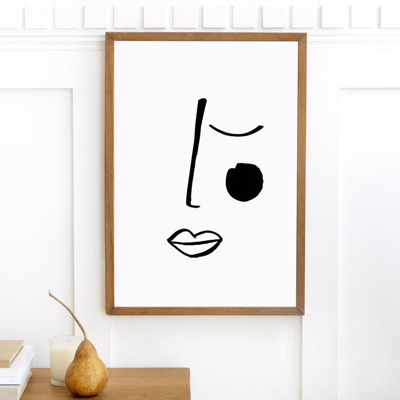 Abstract Face Line Digital Art Print image 5