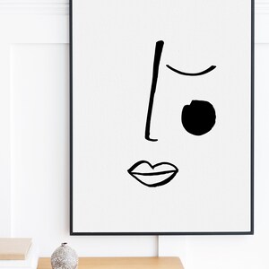 Abstract Face Line Digital Art Print image 3