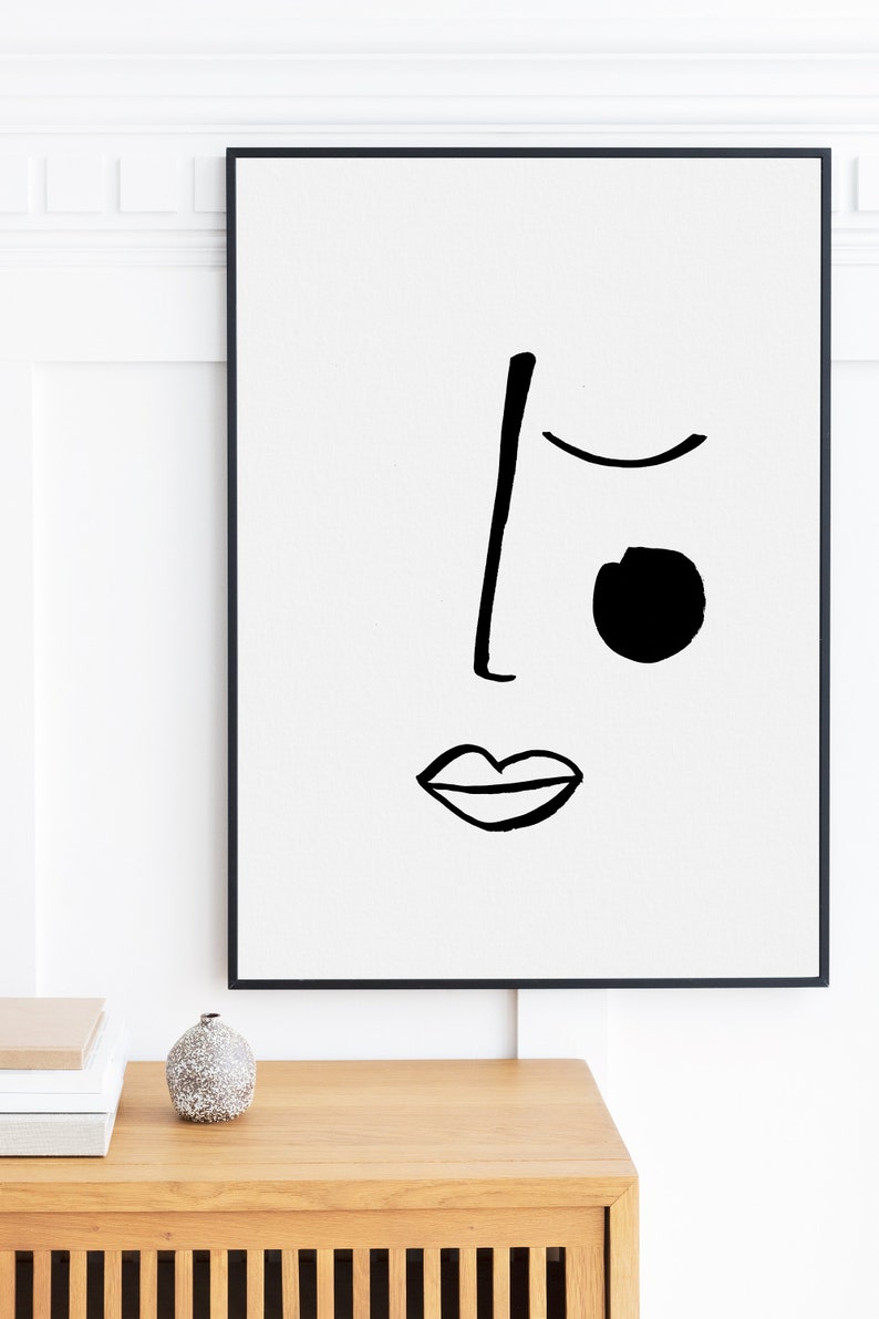Abstract Face Line Digital Art Print image 3