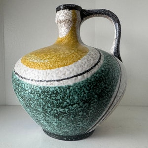 A Ruscha Milano Ceramic Jug with beautiful Colors, Form Number 340, West Germany 1960.