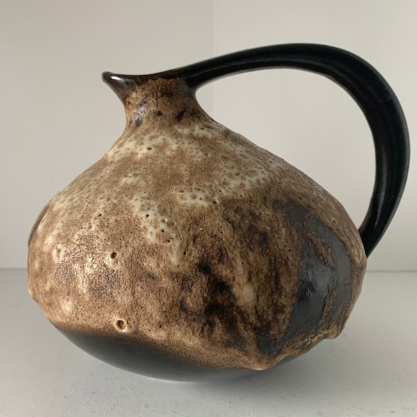 A Ruscha 313 Jug with beautiful colors and thick Fat Lava, West Germany 1960.