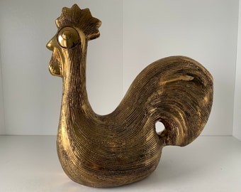 A Beautiful and very rare Bitossi Aldo Londi Golden Rooster, Italy 1960.