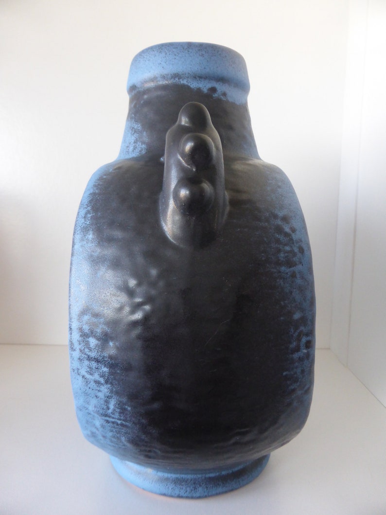 Designer Dieter Peter A Beautiful Carstens Luxus Series vase in the rare color Blue West Germany 1970. Formnumber 7695-25