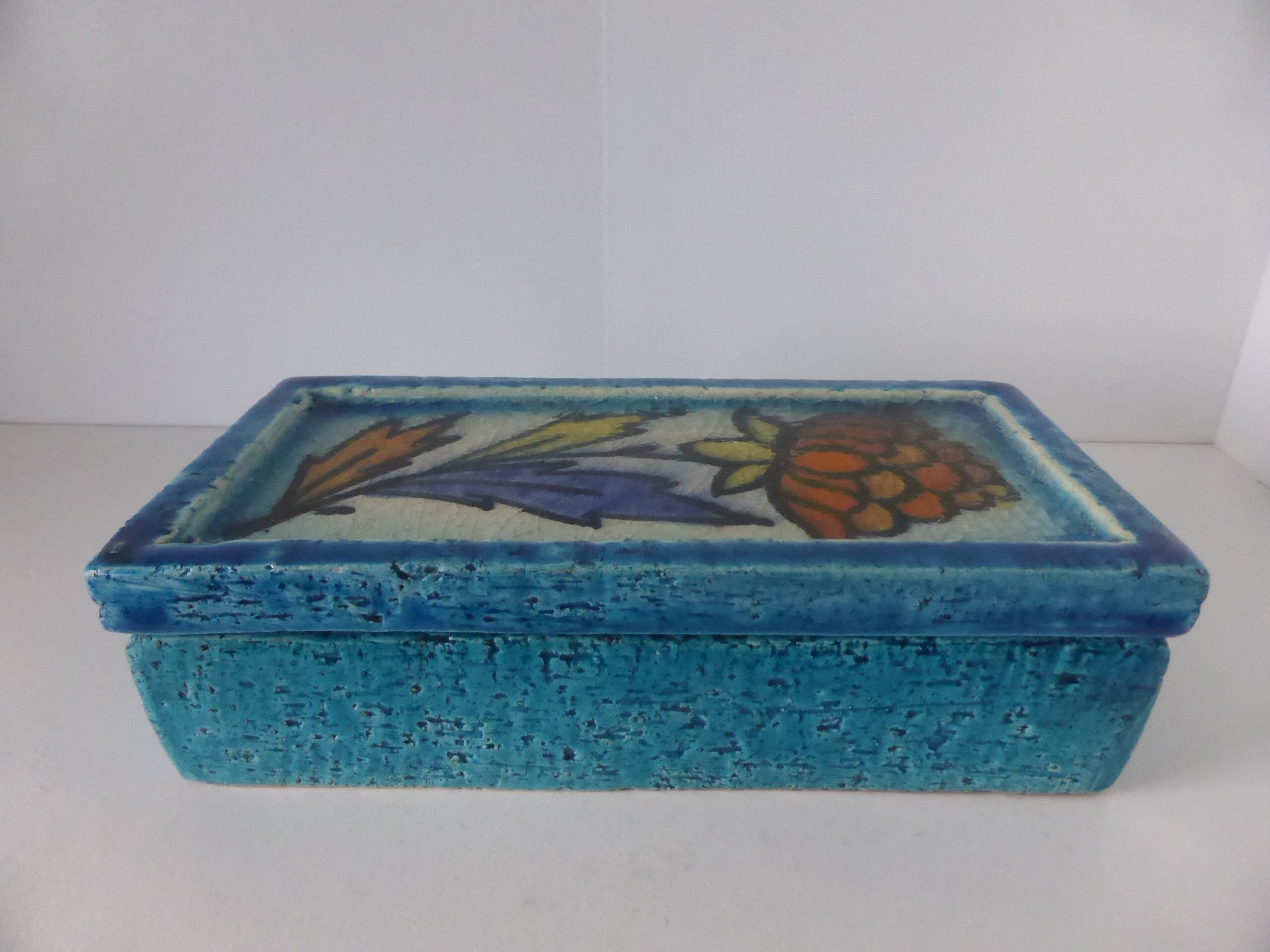 RESERVED A Bitossi Aldo Londi Ceramic Fritte Glaze Box, With