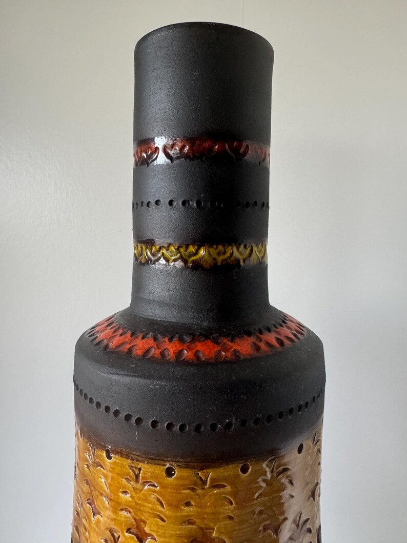 A Beautiful XL Bitossi Aldo Londi Genovese Vase, With the Rare Colors