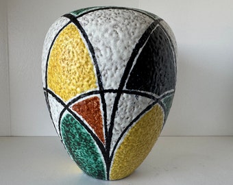 Bauhaus Theodor Bogler Vase, Wilhelm Herkenroth Studio Keramik