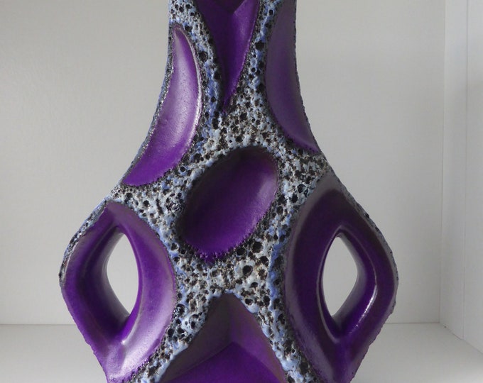 A Beautiful Purple Roth Fat Lava XL Guitar Vase With Form Etsy