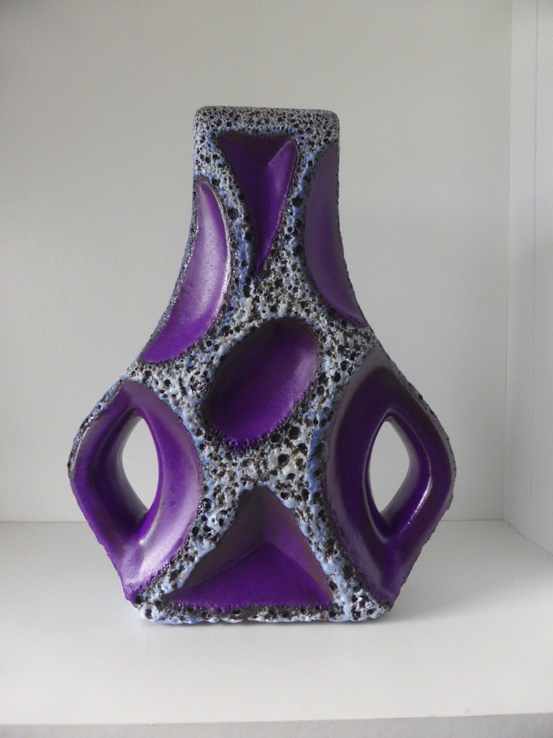 A Beautiful Purple Roth Fat Lava XL Guitar Vase with form Etsy