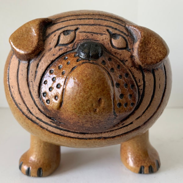 A beautiful XL ceramic Bulldog by Lisa Larson for Gustavsberg, (Värmdö) 1955.