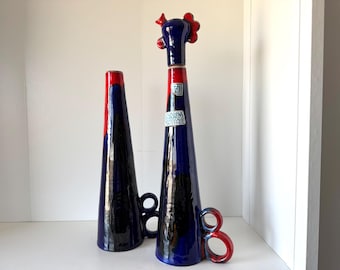 A Very Rare set of two Carstens Boutique Vases, With Special Glaze, Form Number 9242, West Germany 1970.