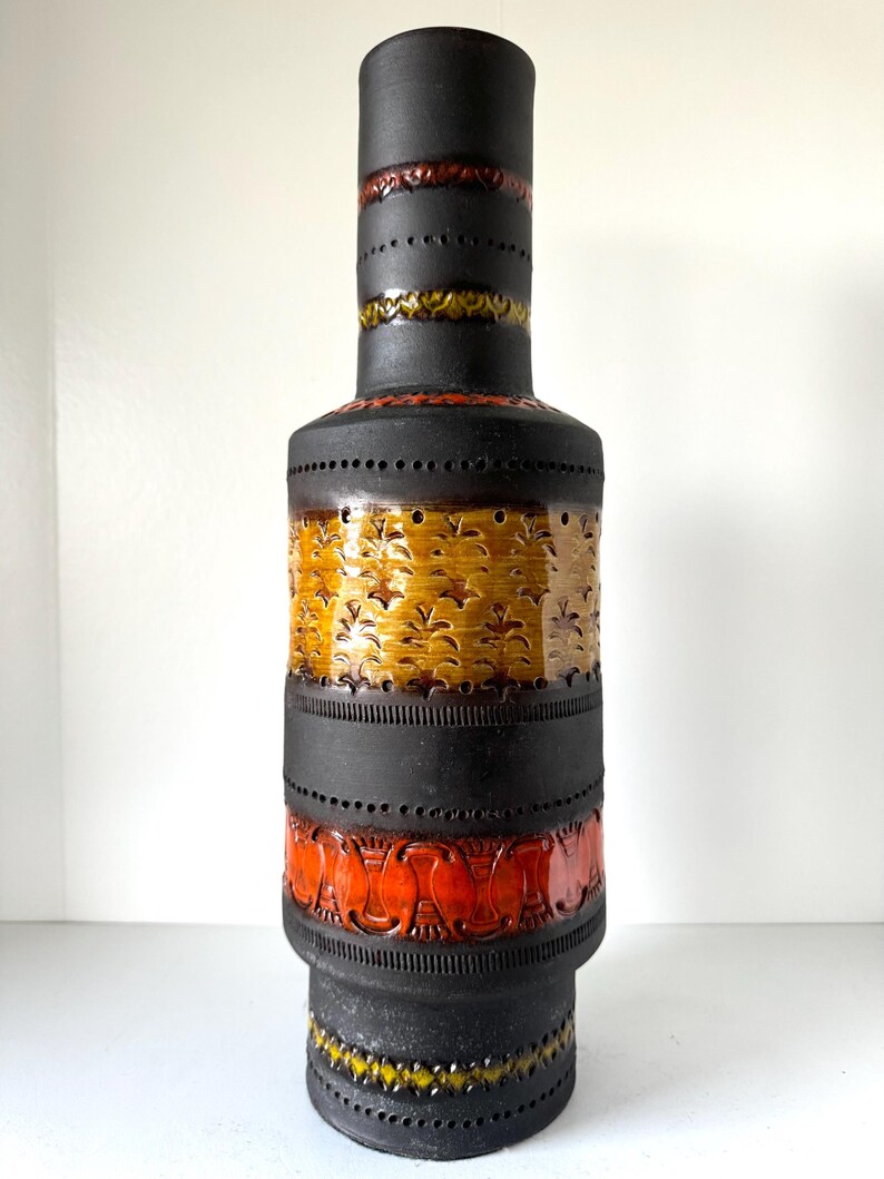 A Beautiful XL Bitossi Aldo Londi Genovese Vase, With the Rare Colors