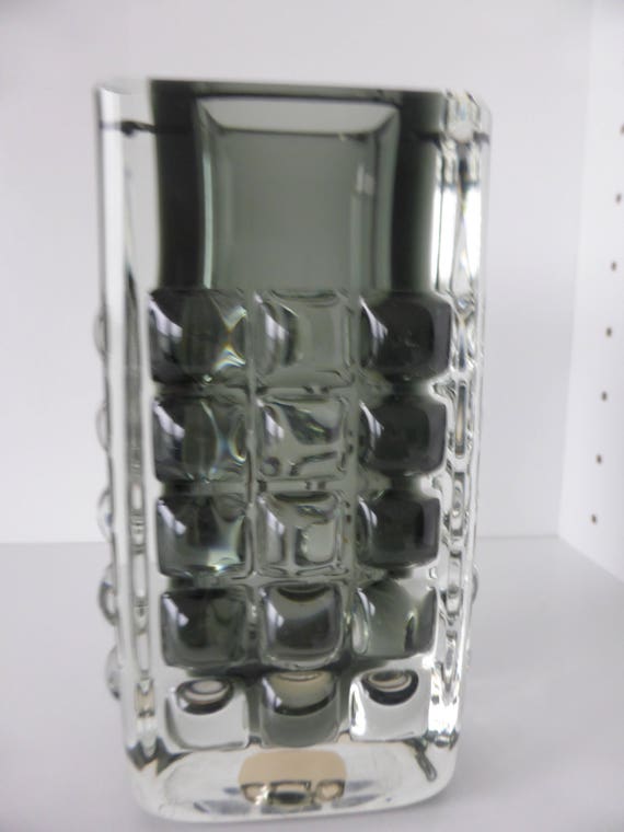 Bubble Block Glass Vase From Horst Tuselmann West Germany Etsy