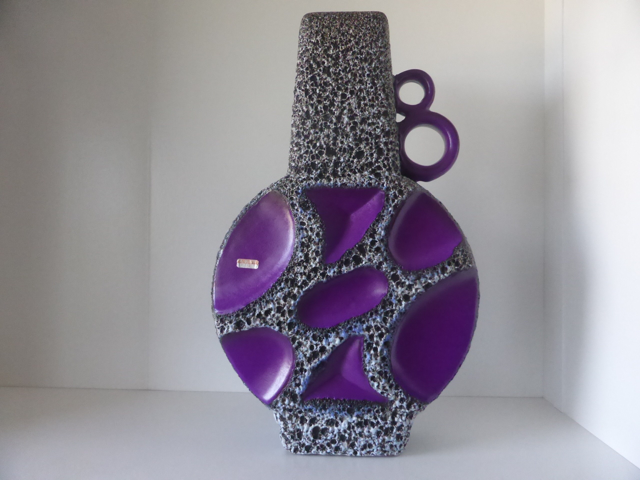 A Beautiful XXL Roth Purple Banjo Fat Lava Vase With Form Number 