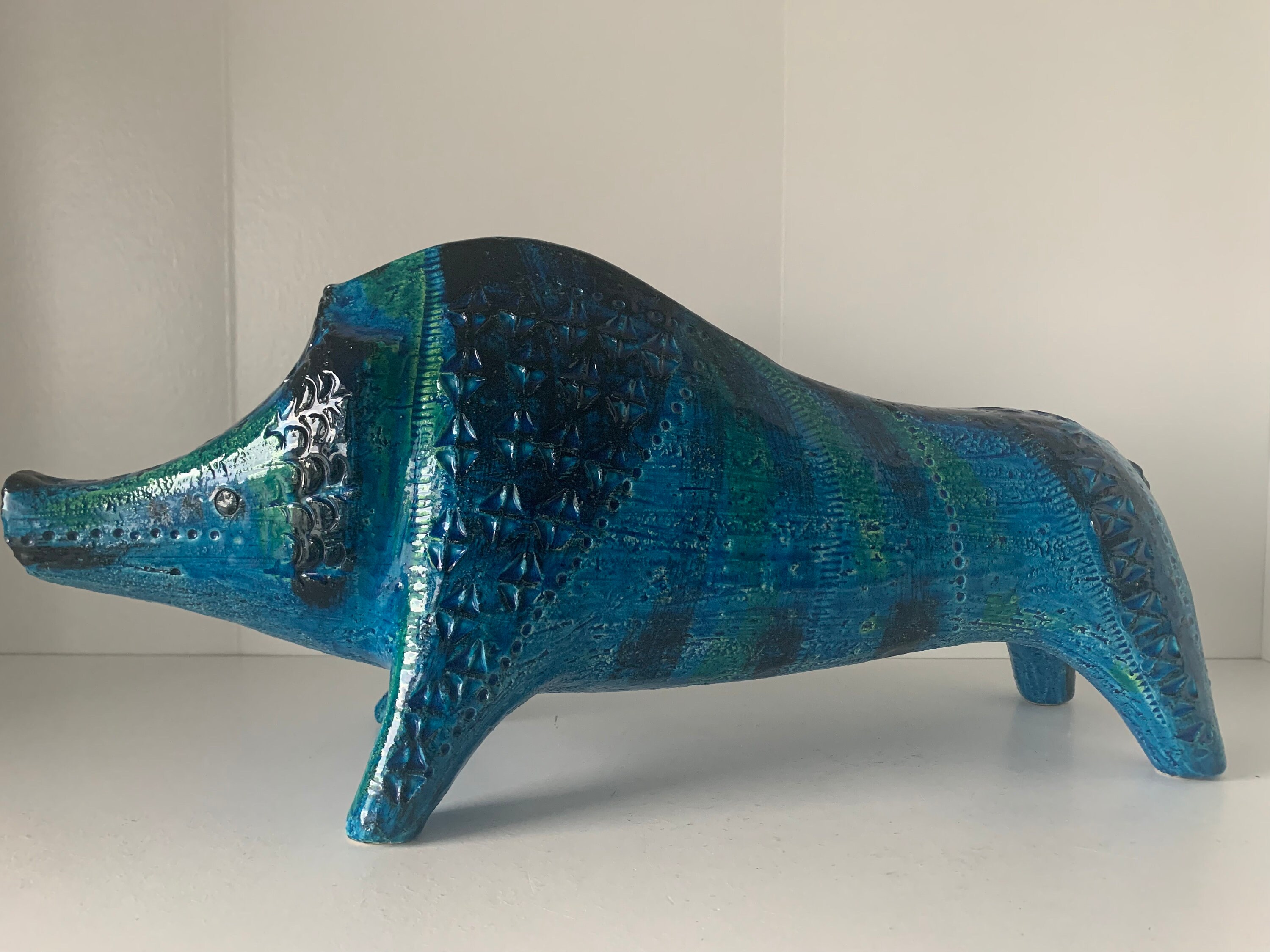 A Beautiful and RARE XXL Bitossi/aldo Londi Boar, Form Number 4323