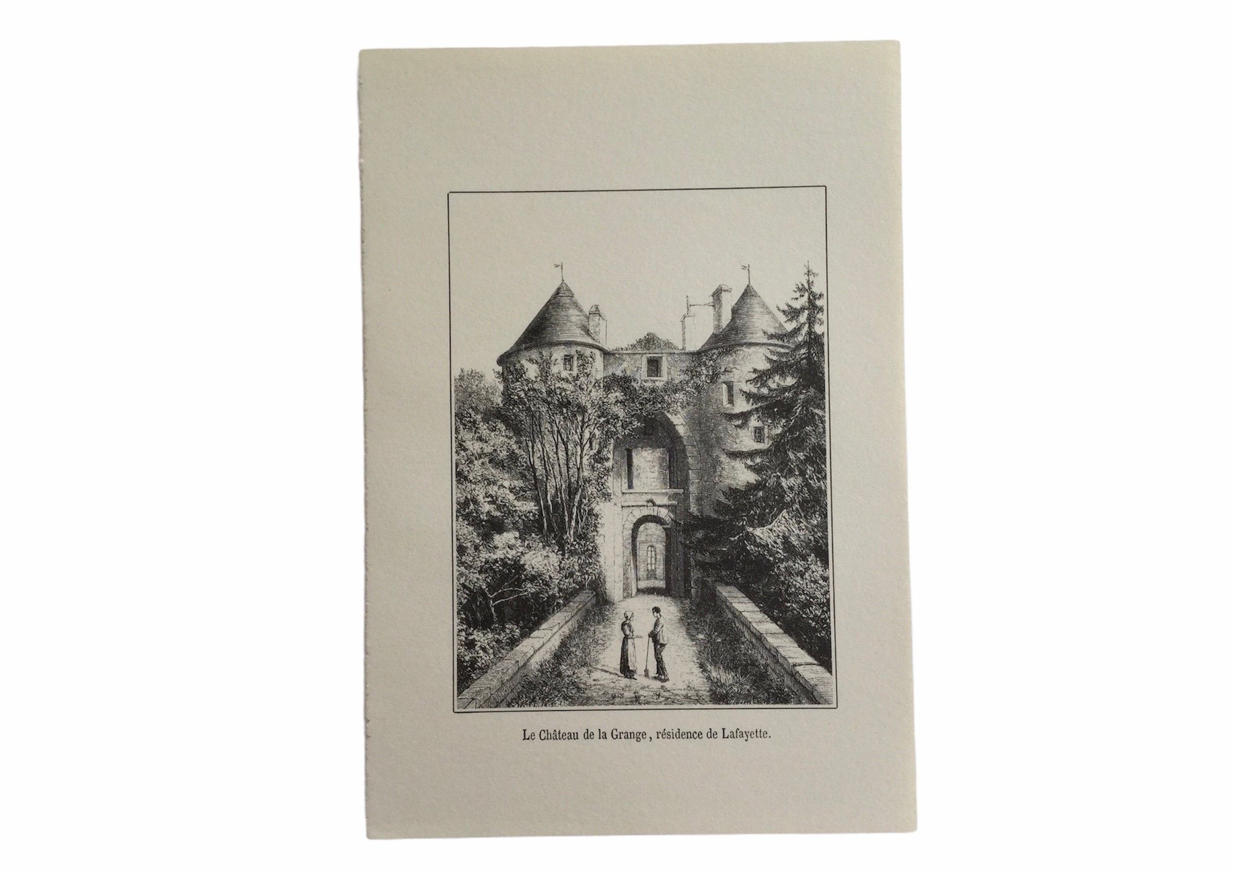 1950 France Print- Château de La Grange Résidence La Fayette - Paris Poster Vintage Print Antique Fr