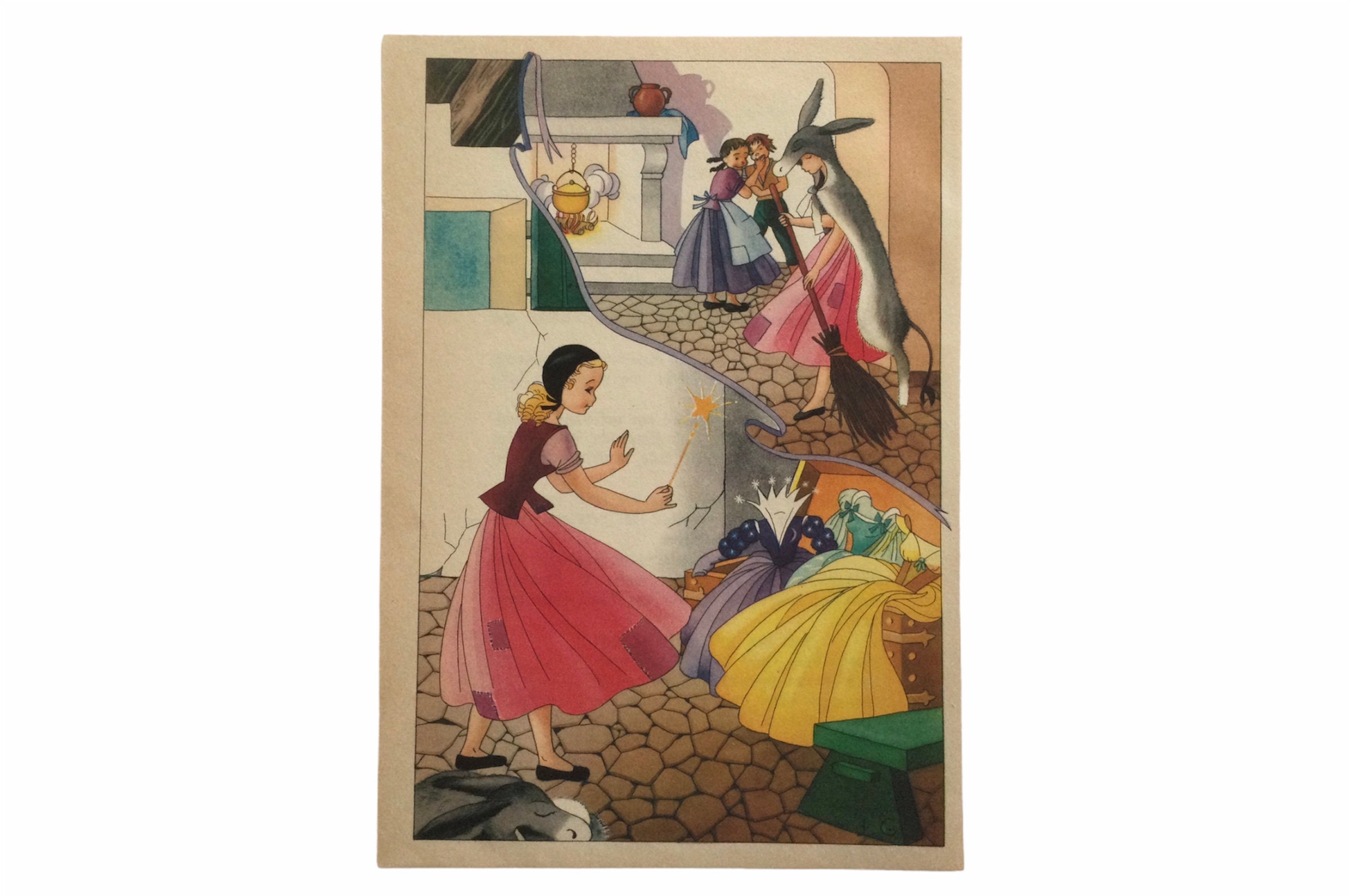 Décoration Murale Enfant Affiche Donkey's Hide - Peau d'âne Print For Children's Room Vintage French