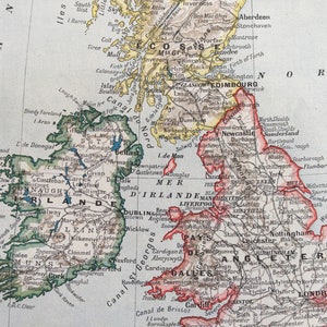 Grande Bretagne et Irlande, carte ancienne, carte vintage, Larousse, illustration ancienne , 1912