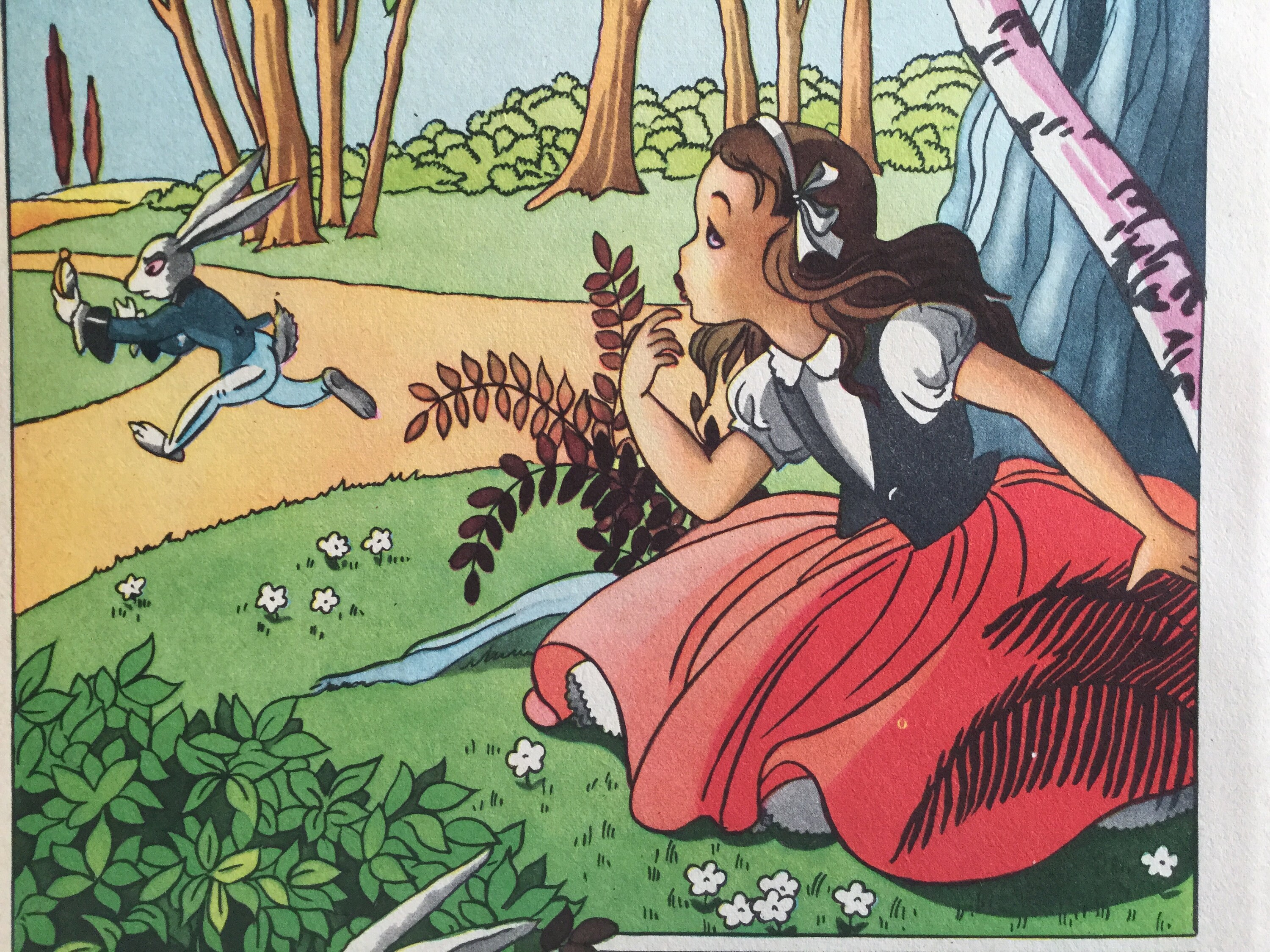 Alice in Wonderland - Alice Au Pays Des Merveilles Print For Children's Room Vintage French Page -19