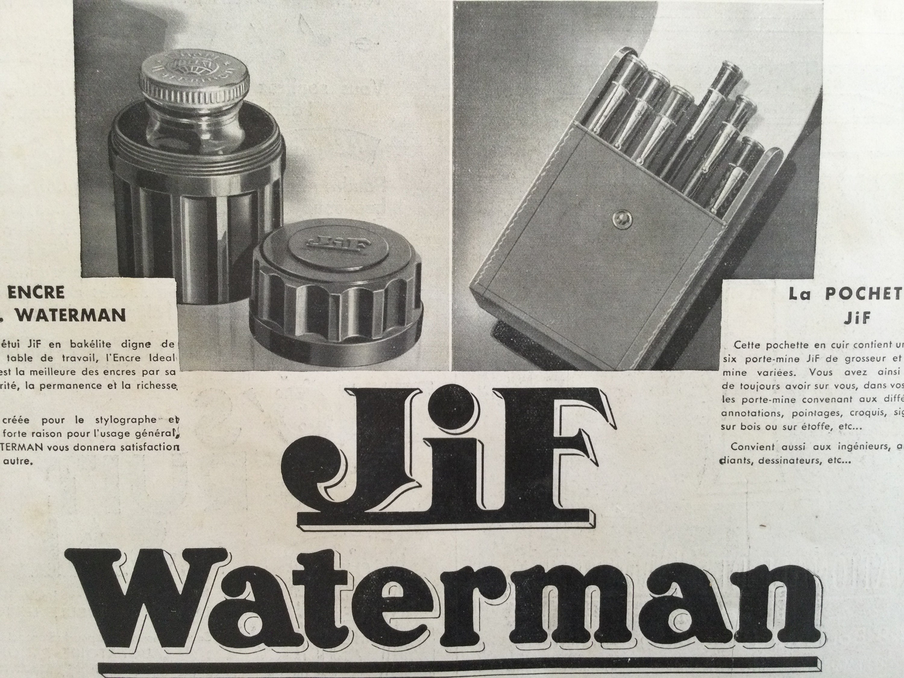 Publicité Ancienne - Vintage Advertising Stylos Waterman Grand Format Publicité Antique France Print