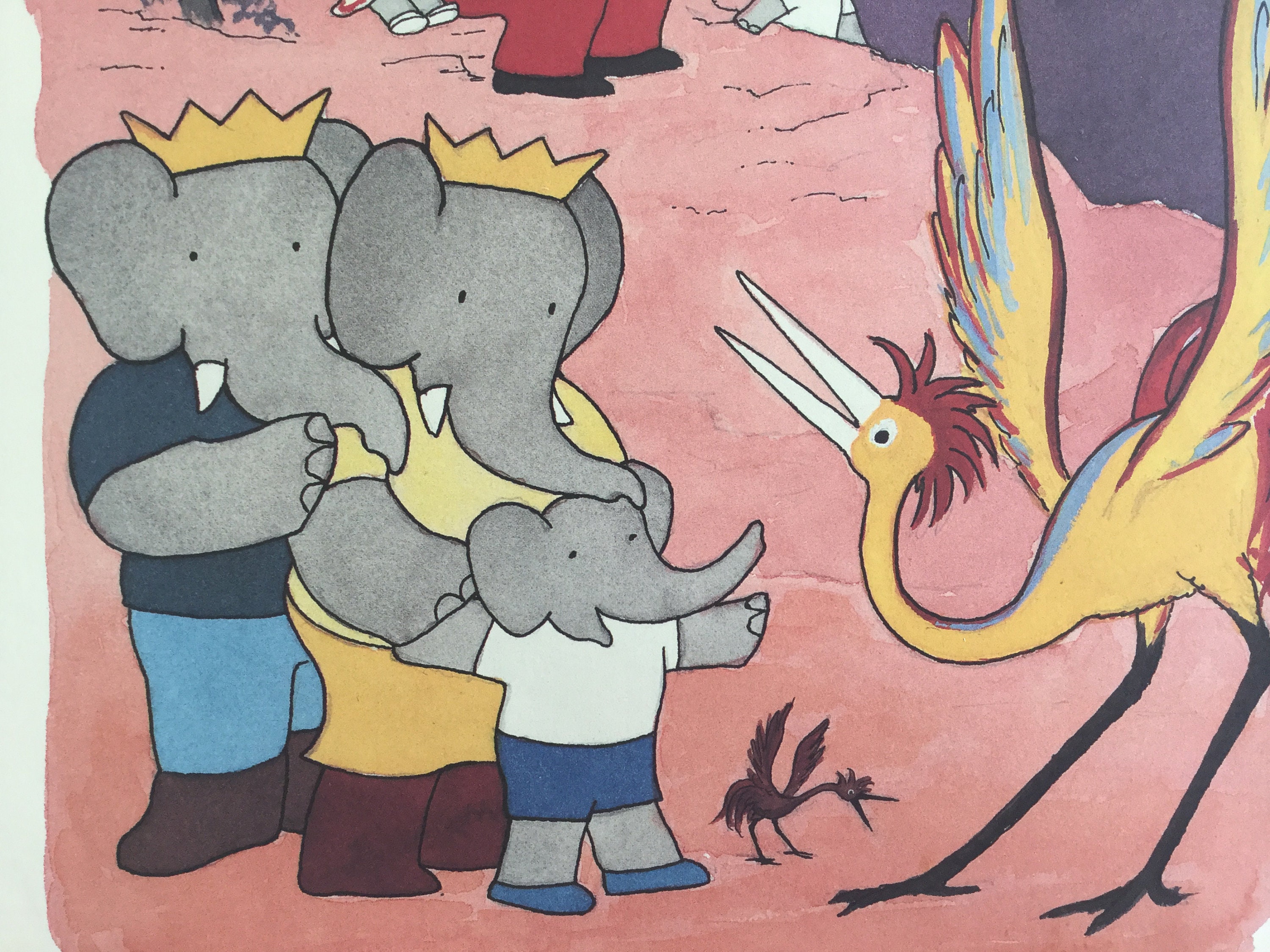 Babar Print - Babar The Elephant Poster Decoration Murale- Print For Children Room Antique France 10