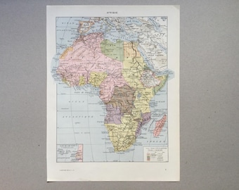 アフリカ地図 オリジナルヴィンテージポスター アンティーク本格