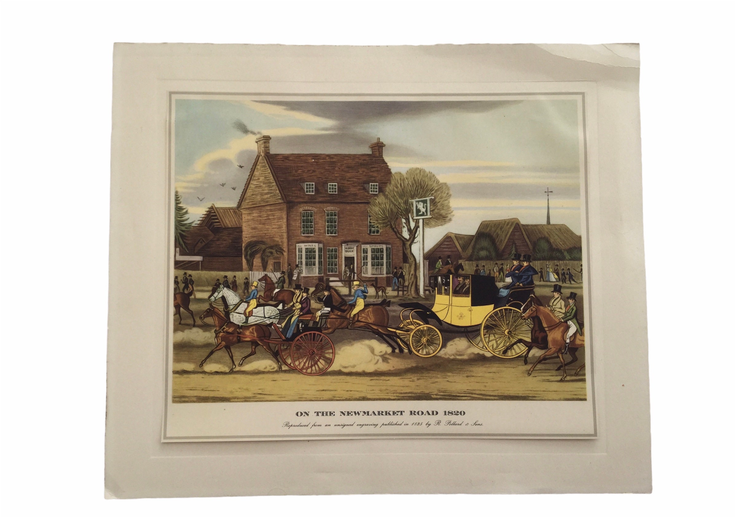 1820 Print Art London - Londres London Tableau Ancien Lithographie Reproduction Par Pollard &sons- V