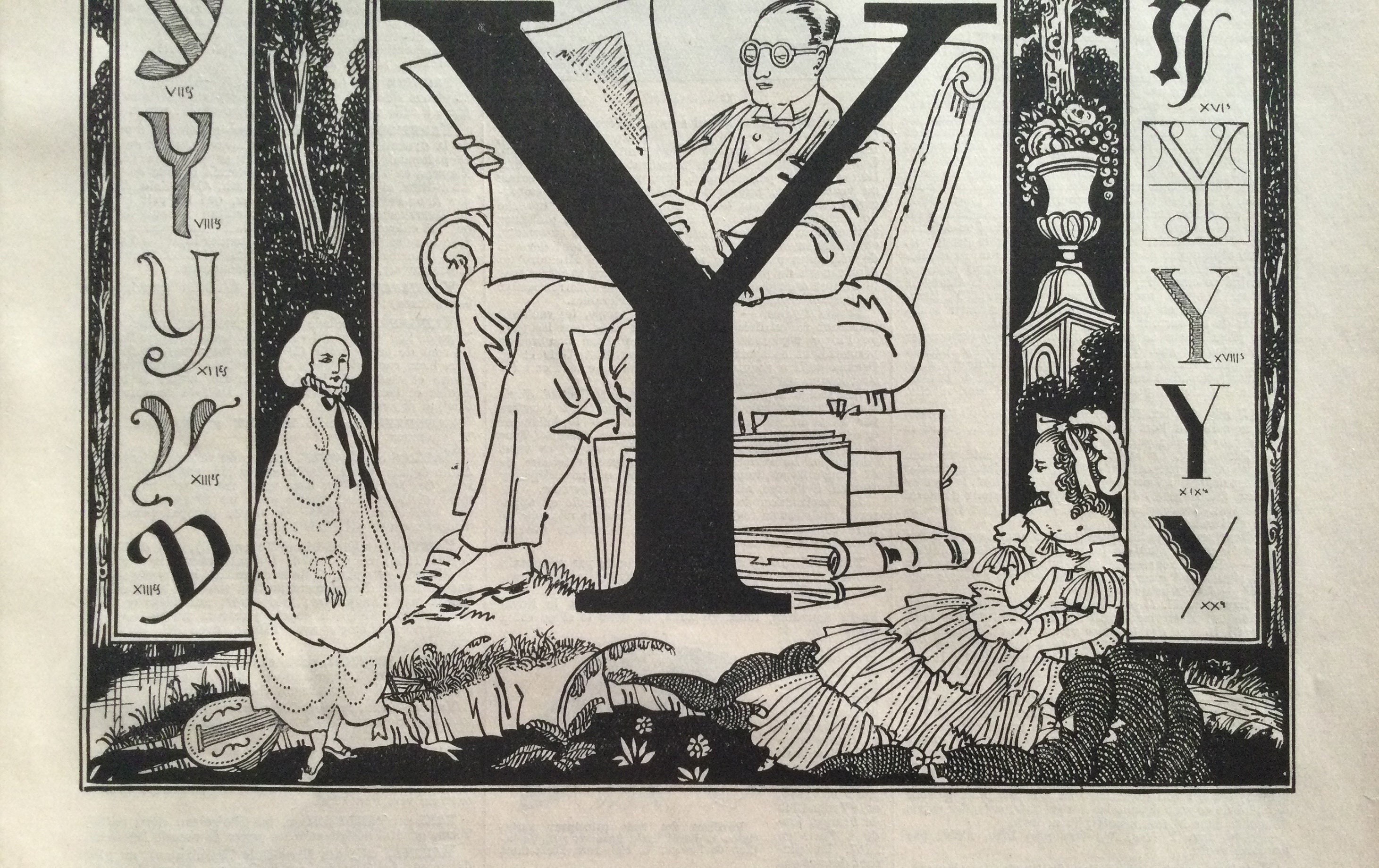 Letter Y Poster Letter First Name Initial Calligraphy Drop Cap Big ...