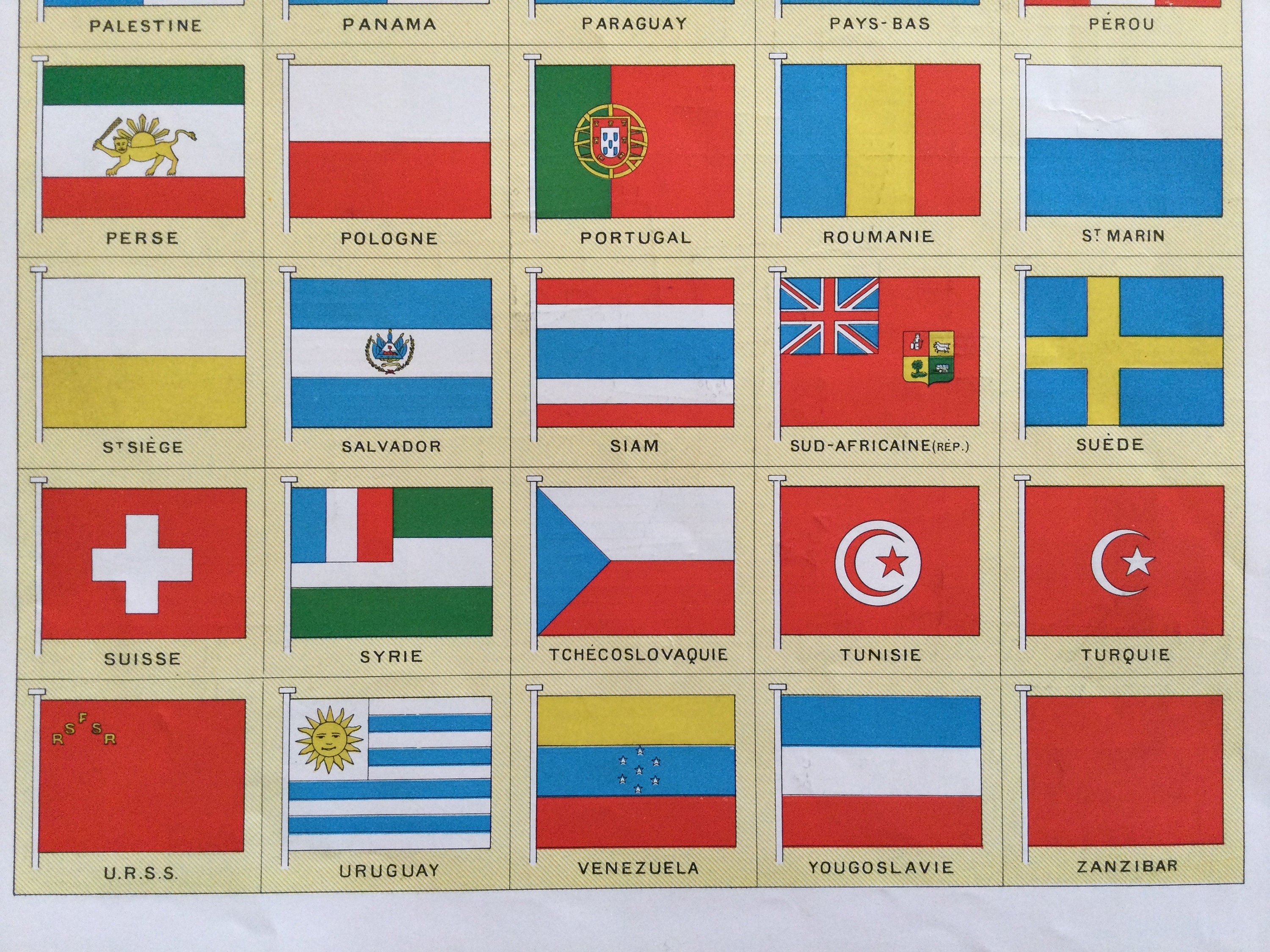 Flags Around the World Flags Poster Vintage Flags Poster Etsy