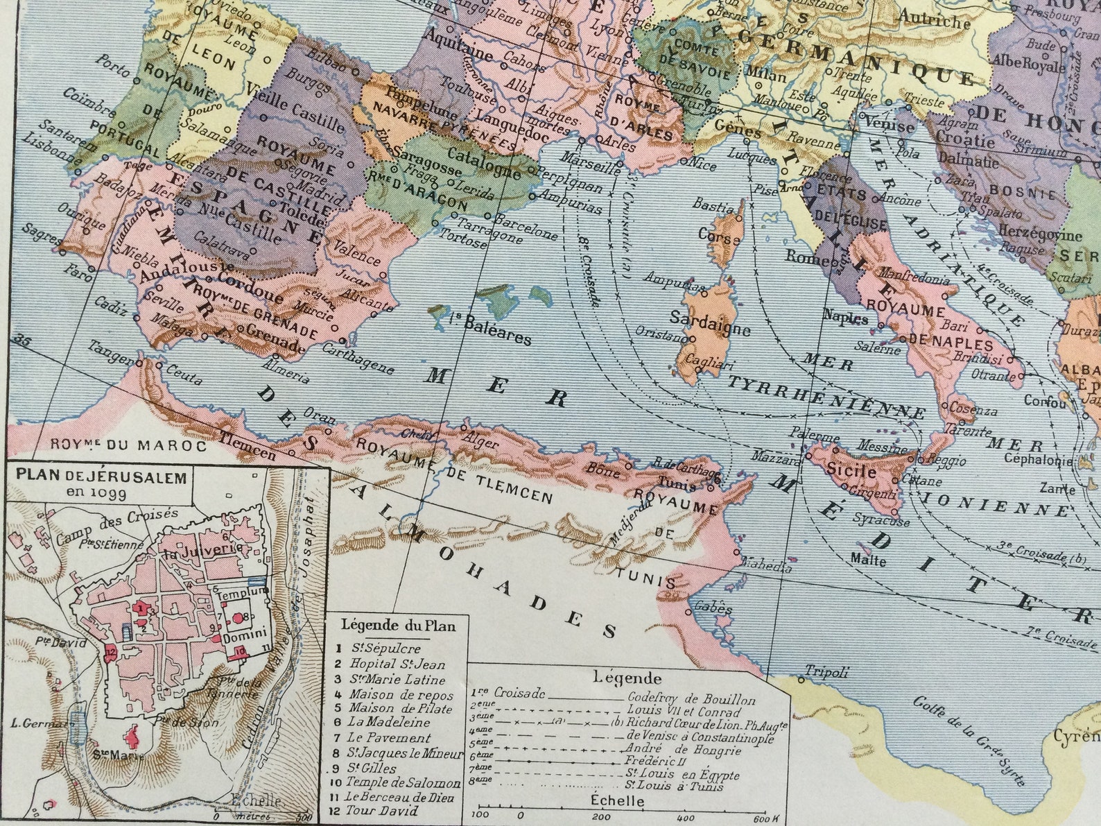 The Crusades Old Map of Europe of the Crusades Old - Etsy