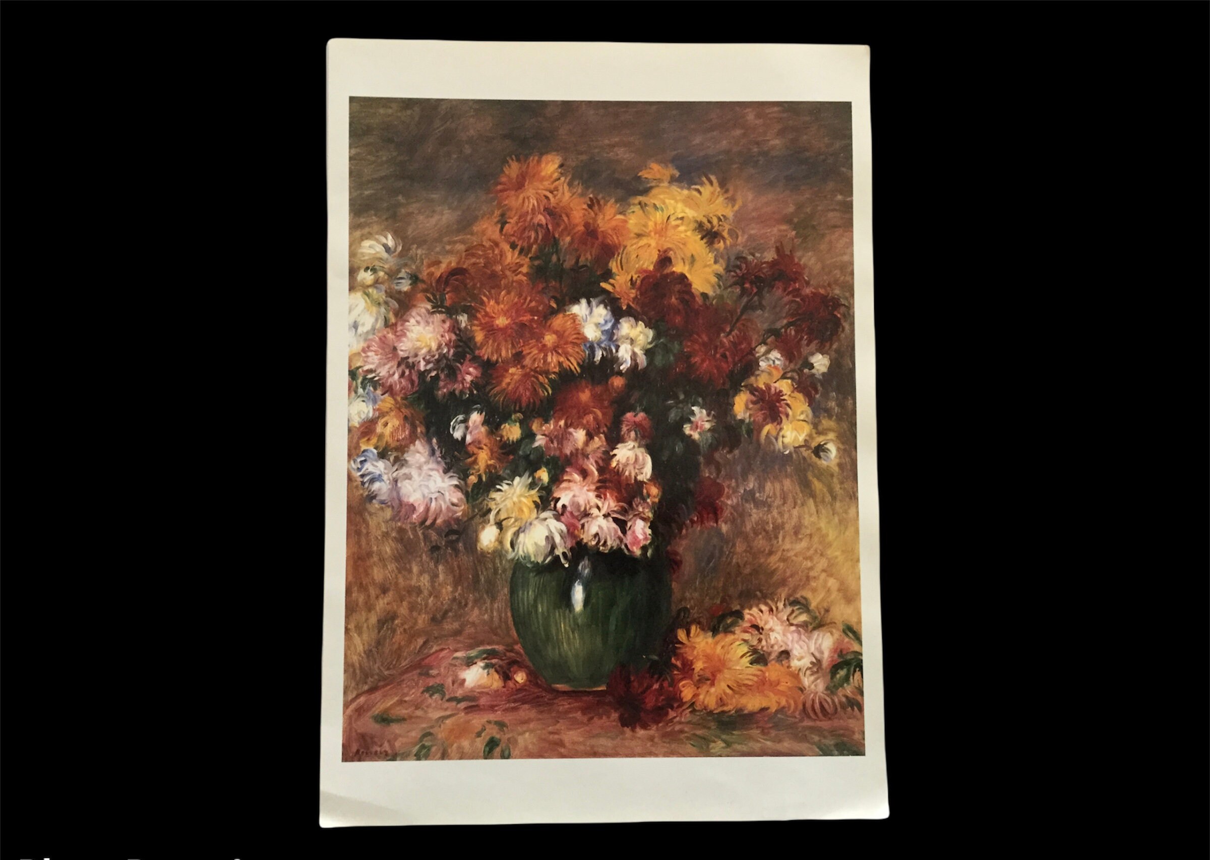 Renoir - Bouquet de Chrysanthèmes Print Art -Grand Format Vintage Français Antique French Poster Vin