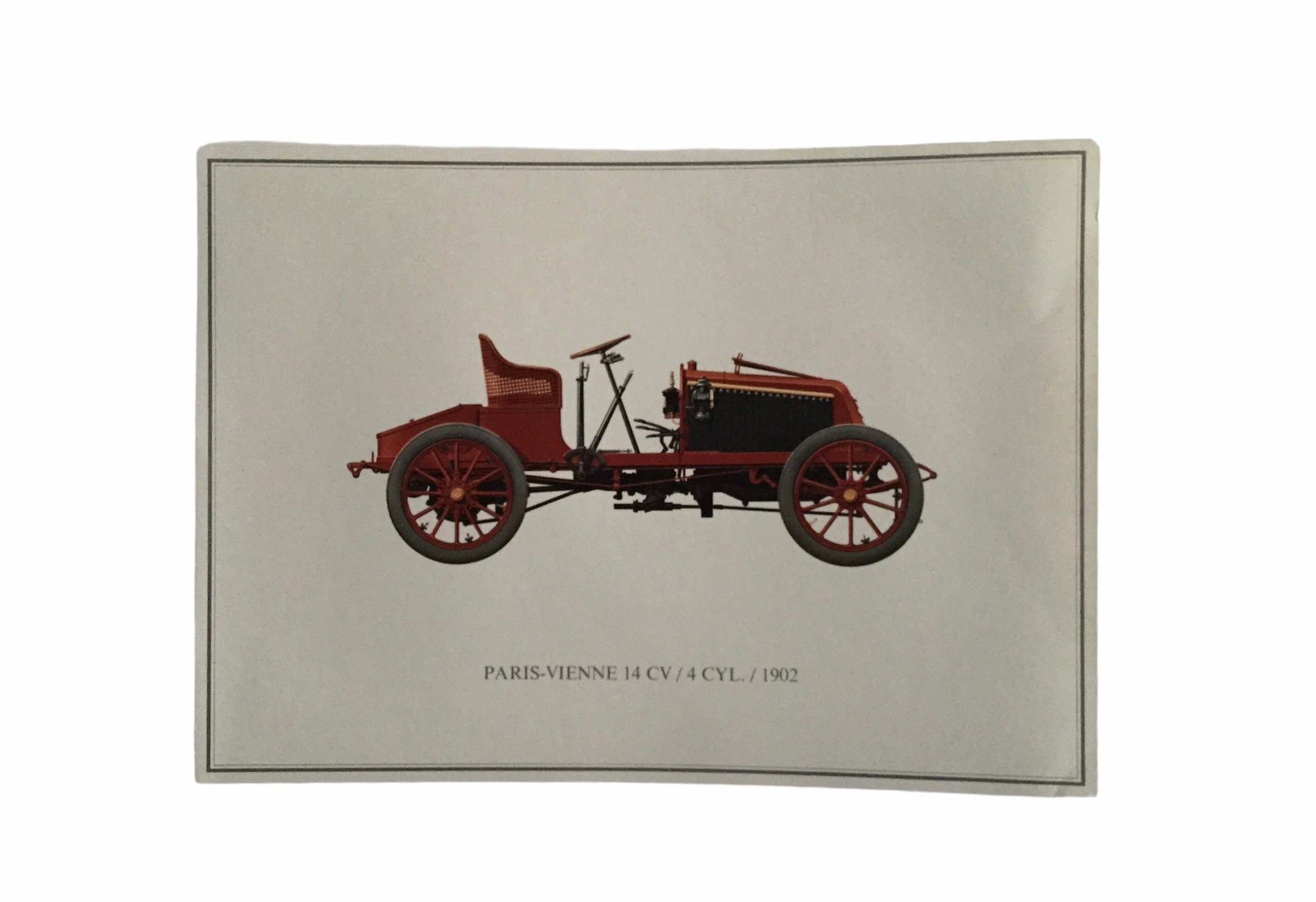 Voiture Ancienne - Vienne 14Cv Renault Automobiles Paris Antique France Print Vintage Français