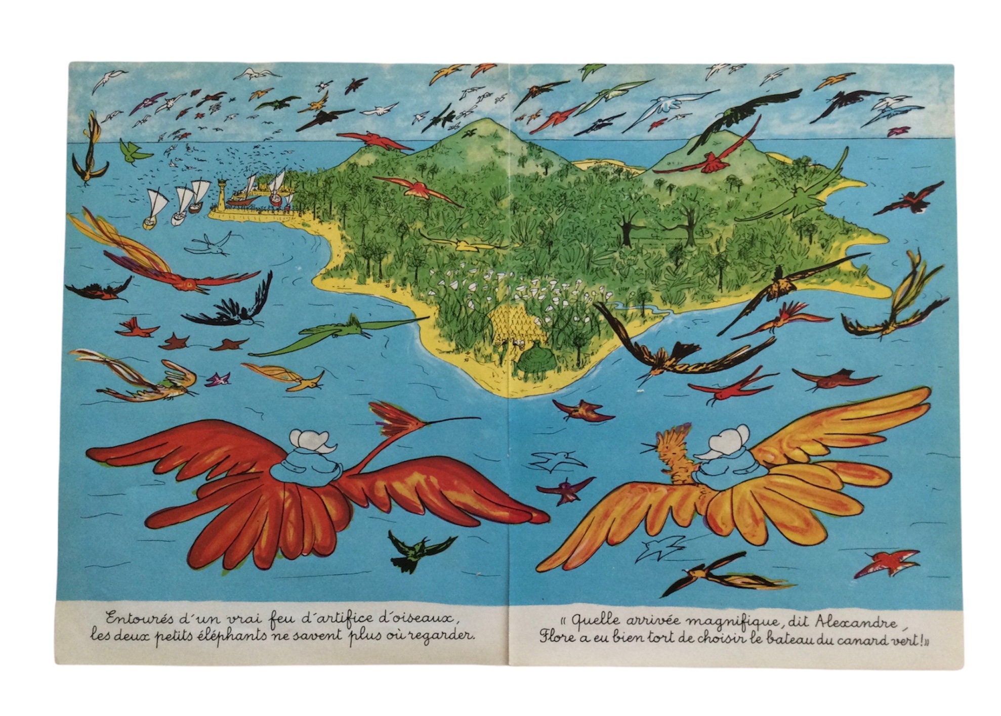 Babar Print - Décoration Murale Enfant Babar The Elephant Print For Children's Room Affiche Vintage 