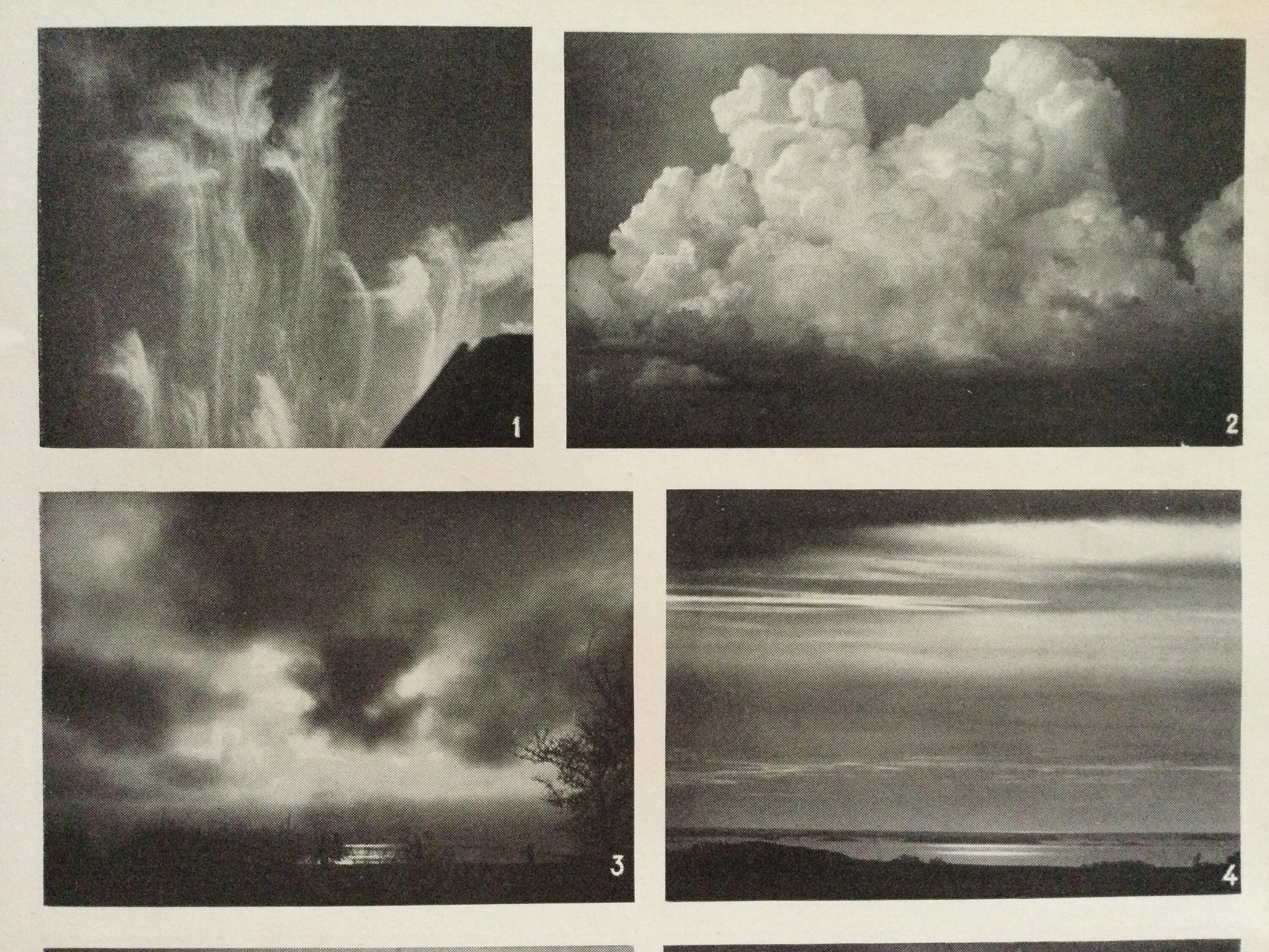 1897 Nuages - Cirrus, Cumulus, Nimbus, Cumulus-Nimbus, Antique French Print Vintage Français