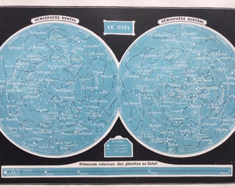 1897年 天文学 星座図 小型 - ヴィンテージポスター - 天文学プリント - ヴィンテージプリント