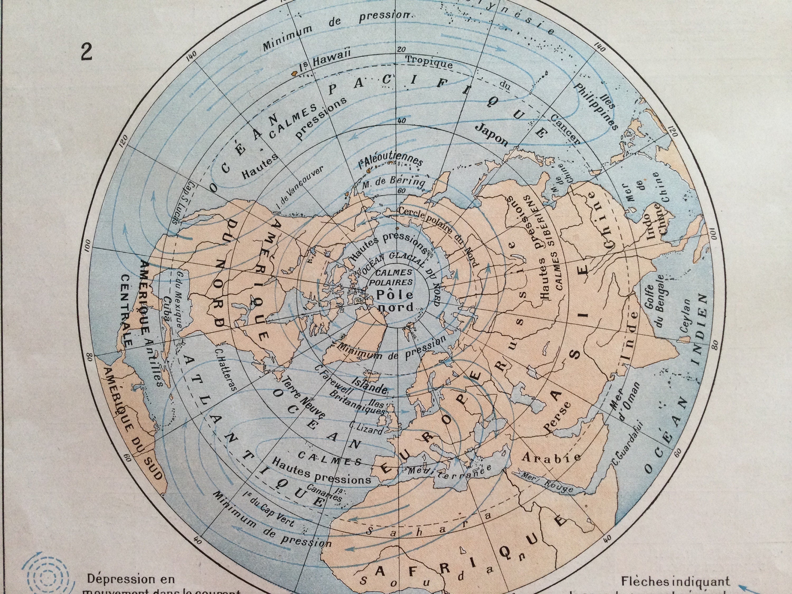 Météo Des Vents - Vents Du Globe Print Sciences Décoration Murale Poster Vintage Affiche Vintage Ant