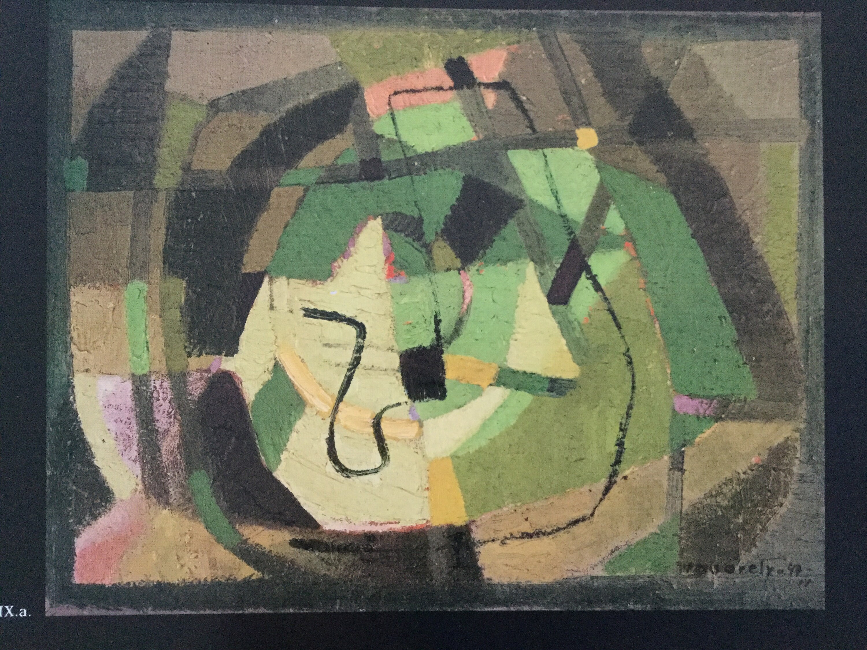 1960 Art Print - Vasarely Paysage 1947 -B1 Art Optique Optical Reproduction en Couleur -