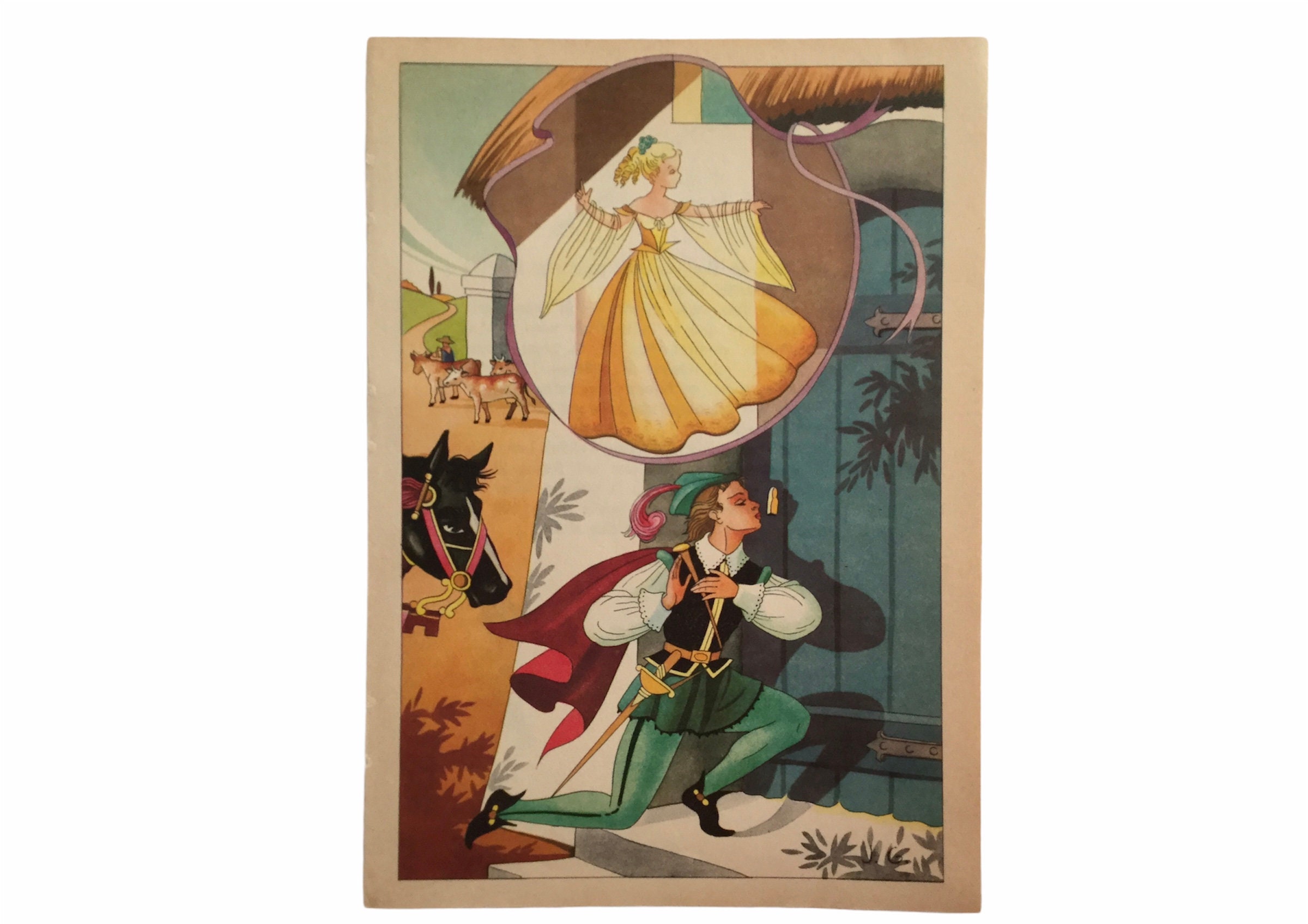 Decoration Murale Enfant Affiche Vintage Donkey's Hide - Peau d'âne Print For Children's Room Vintag