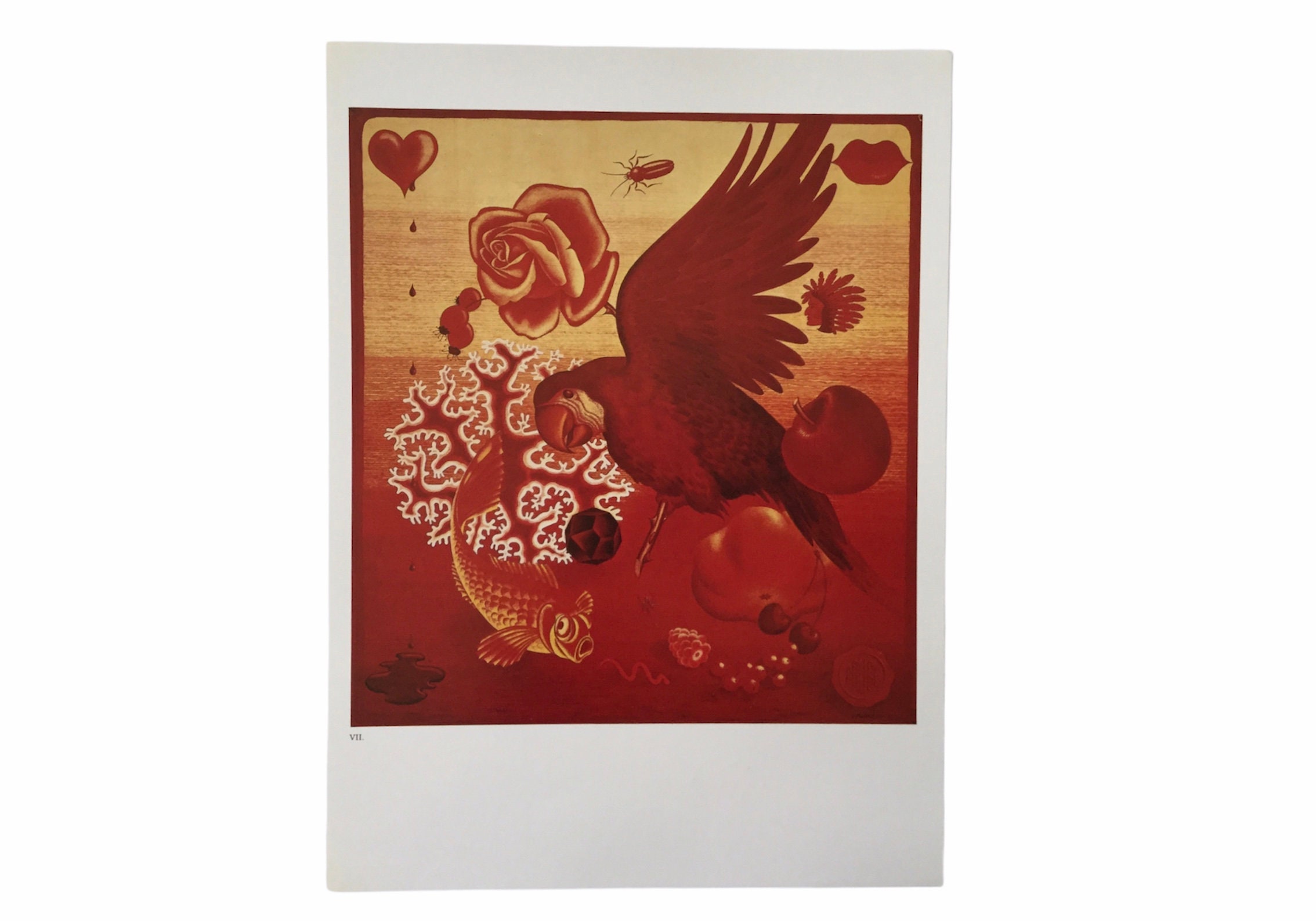 Art Print - Vasarely Étude en Rouge 1929- Art Optique Optical Reproduction Couleur -