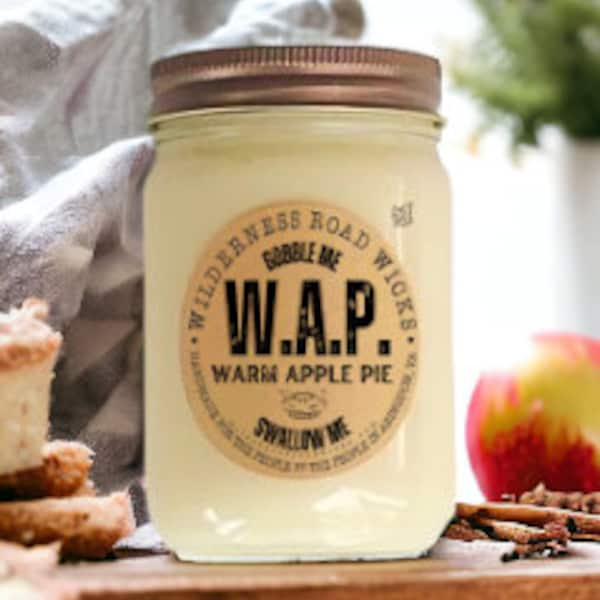 WAP | Natural Soy Candle | Warm Apple Pie Scent | Fall Candle | Holiday Candle | Thanksgiving Candle | Funny