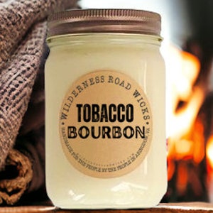TABACCO BOURBON Soja Kerze | Handgegossen |  Warmer gemütlicher Duft | Bourbon