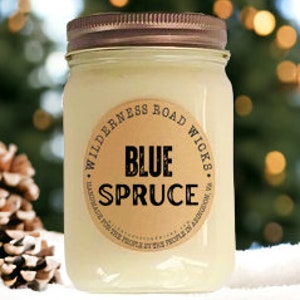 Vela de soja artesanal BLUE SPRUCE / Vertida a mano / Lote pequeño / Aroma a árbol / Aroma festivo / Aroma invernal / Abeto / Bálsamo